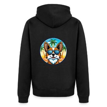 Papillon Chien Race Dessin Animé Lunettes de Soleil Plage - Veste à capuche bio Premium Unisexe - noir - Dos - Nico (187cm)