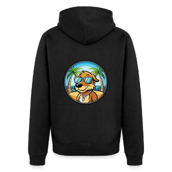 Poitevin Hound Dog Breed Cartoon Sunglasses Beach - Unisex Premium Organic Zip Hoodie - black - Back - Nico (187cm)