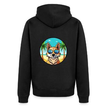 Slovensky Kopov Hunderasse Cartoon Sonnenbrille Strand - Unisex Premium Bio Zip Hoodie - Schwarz - Hinten - Nico (187cm)