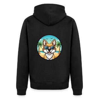 Phalene Chien Race Dessin Animé Lunettes De Soleil Plage - Veste à capuche bio Premium Unisexe - noir - Dos - Nico (187cm)