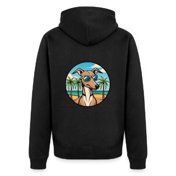 Rampur Windhund Hunderasse Cartoon Sonnenbrille Strand - Unisex Premium Bio Zip Hoodie - Schwarz - Hinten - Nico (187cm)