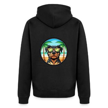 Rottweiler Chien Race Dessin Animé Lunettes De Soleil Plage - Veste à capuche bio Premium Unisexe - noir - Dos - Nico (187cm)
