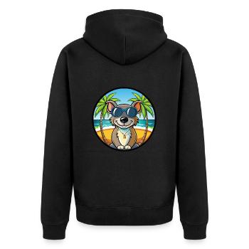 Ratonero Murciano Race Chien Dessin Animé Lunettes De Soleil Plage - Veste à capuche bio Premium Unisexe - noir - Dos - Nico (187cm)