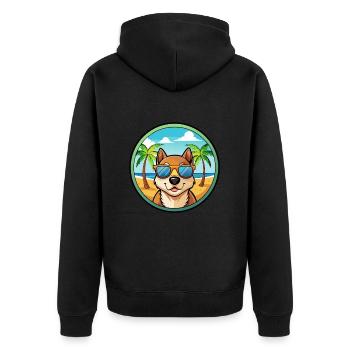 Lunettes de soleil de dessin animé de race de chien de jouet russe plage - Veste à capuche bio Premium Unisexe - noir - Dos - Nico (187cm)
