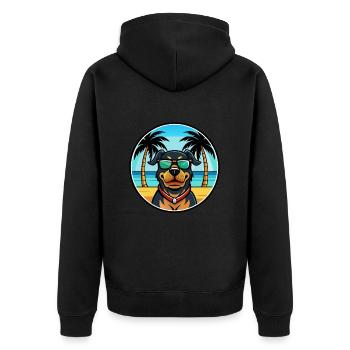Rottweiler Chien Race Dessin Animé Lunettes De Soleil Plage - Veste à capuche bio Premium Unisexe - noir - Dos - Nico (187cm)