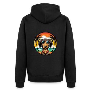 Teckel de Westphalie Race De Chien Dessin Animé Plage - Veste à capuche bio Premium Unisexe - noir - Dos - Nico (187cm)