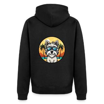 Skye Terrier Hunderasse Cartoon Sonnenbrille Strand - Unisex Premium Bio Zip Hoodie - Schwarz - Hinten - Nico (187cm)