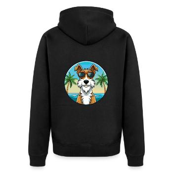 Fil Fox Terrier Chien Race Dessin Animé Lunettes De Soleil Plage - Veste à capuche bio Premium Unisexe - noir - Dos - Nico (187cm)