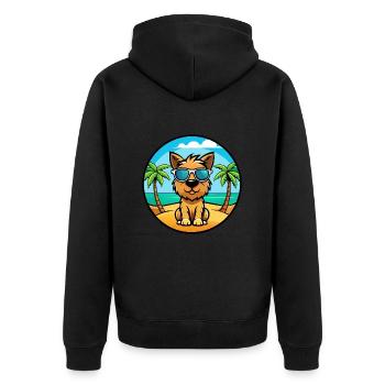 Tenterfield Terrier Hunderasse Cartoon Sonnenbrille - Unisex Premium Bio Zip Hoodie - Schwarz - Hinten - Nico (187cm)
