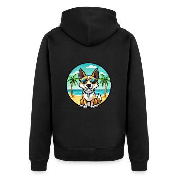 Toy Fox Terrier Chien Race Dessin Animé Lunettes De Soleil Plage - Veste à capuche bio Premium Unisexe - noir - Dos - Nico (187cm)