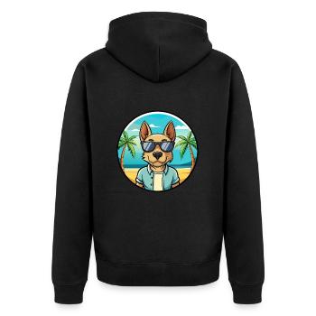Thai Ridgeback Hund Rasse Cartoon Sonnenbrille Strand - Unisex Premium Bio Zip Hoodie - Schwarz - Hinten - Nico (187cm)