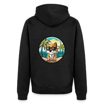 Xiasi Dog Breed Cartoon Sunglasses Beach - Unisex Premium Organic Zip Hoodie - black - Back - Nico (187cm)