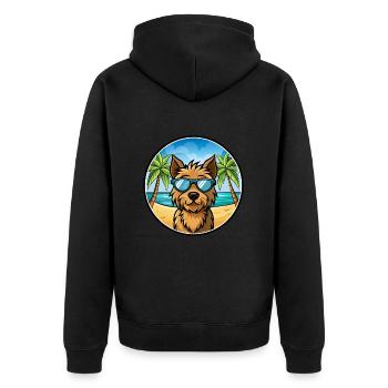 Welsh Terrier Chien Race Dessin Animé Lunettes De Soleil Plage - Veste à capuche bio Premium Unisexe - noir - Dos - Nico (187cm)