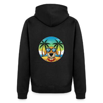 Transylvanian Hound Dog Breed Cartoon Sunglasses - Unisex Premium Organic Zip Hoodie - black - Back - Nico (187cm)