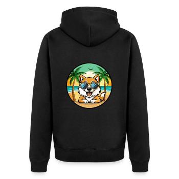 Spitz Chien Race Dessin Animé Lunettes De Soleil Plage - Veste à capuche bio Premium Unisexe - noir - Dos - Nico (187cm)