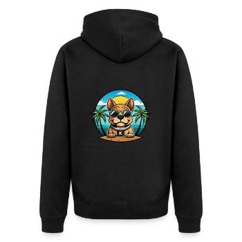Kai Ken Hunderasse Cartoon Sonnenbrille Strand - Unisex Premium Bio Zip Hoodie - Schwarz - Hinten - Nico (187cm)