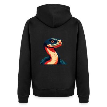 Anaconda Zeichentrickfigur Buntes Haustier Tier - Unisex Premium Bio Zip Hoodie - Schwarz - Hinten - Nico (187cm)