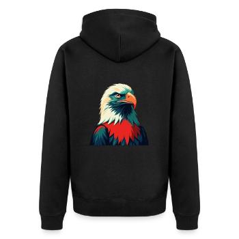 Aigle Dessin Animé Personnage Animal Coloré Animal De Compagnie - Veste à capuche bio Premium Unisexe - noir - Dos - Nico (187cm)