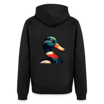 Personnage de dessin animé de canard Animal de compagnie coloré - Veste à capuche bio Premium Unisexe - noir - Dos - Nico (187cm)