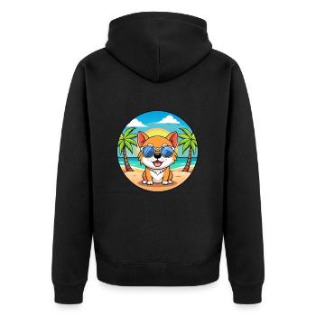 Chien Drôle Dessin Animé Plage Été Lunettes de soleil - Veste à capuche bio Premium Unisexe - noir - Dos - Nico (187cm)