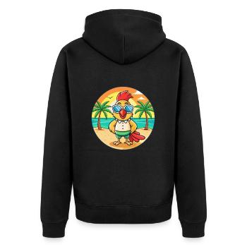 Coq Drôle Dessin Animé Plage Été Lunettes de soleil - Veste à capuche bio Premium Unisexe - noir - Dos - Nico (187cm)