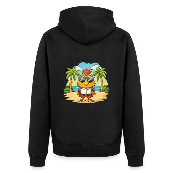 Hawk Lustige Cartoon Sommer Strand Sonnenbrille - Unisex Premium Bio Zip Hoodie - Schwarz - Hinten - Nico (187cm)