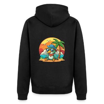 Kolibri Lustige Cartoon Sommer Strand Sonnenbrille - Unisex Premium Bio Zip Hoodie - Schwarz - Hinten - Nico (187cm)