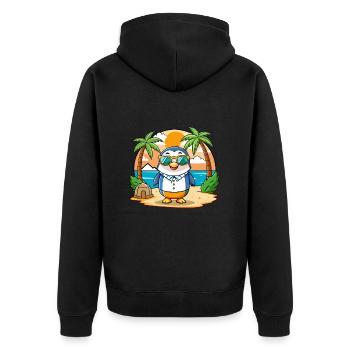 Penguin Funny Cartoon Summer Beach Sunglasses - Unisex Premium Organic Zip Hoodie - black - Back - Nico (187cm)