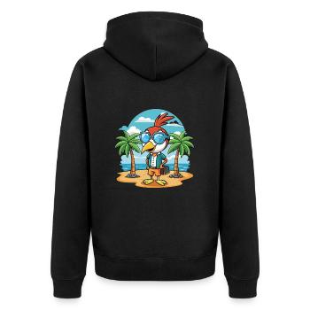 Woodpecker Lustige Cartoon Sommer Strand Sonnenbrille - Unisex Premium Bio Zip Hoodie - Schwarz - Hinten - Nico (187cm)