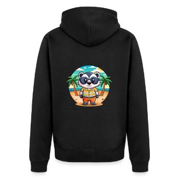 Badger Funny Cartoon Summer Beach Sunglasses - Unisex Premium Organic Zip Hoodie - black - Back - Nico (187cm)