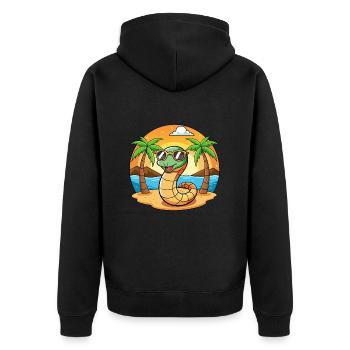 Snake Funny Cartoon Summer Beach Sunglasses - Unisex Premium Organic Zip Hoodie - black - Back - Nico (187cm)