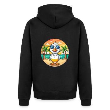 Lunettes de soleil de plage d’été de dessin animé drôle d’oie - Veste à capuche bio Premium Unisexe - noir - Dos - Nico (187cm)