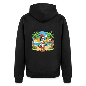 Woodpecker Lustige Cartoon Sommer Strand Sonnenbrille - Unisex Premium Bio Zip Hoodie - Schwarz - Hinten - Nico (187cm)