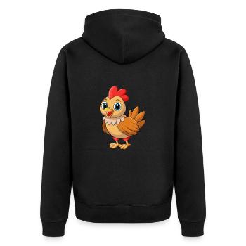 Poulet Mignon Mascotte Personnage De Dessin Animé Kawaii - Veste à capuche bio Premium Unisexe - noir - Dos - Nico (187cm)