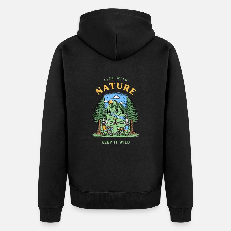 La vie avec la nature - Veste à capuche bio Premium Unisexe - noir