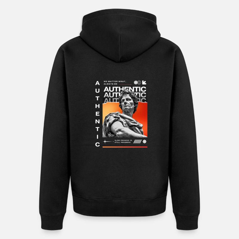 Authentic - Unisex Premium Bio Zip Hoodie - Schwarz