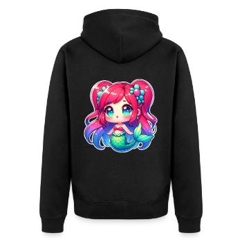 Sirène - Veste à capuche bio Premium Unisexe - noir - Dos - Nico (187cm)