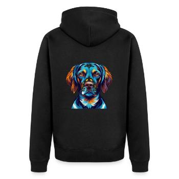 Ariege Pointer Dog Breed Colorful Cartoon Kawaii - Unisex Premium Organic Zip Hoodie - black - Back - Nico (187cm)