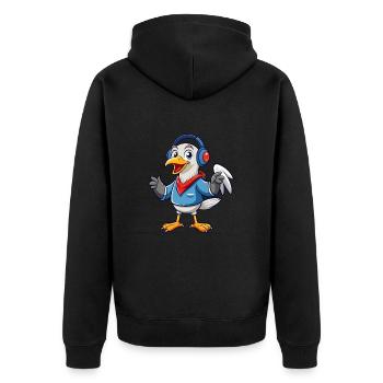 Albatross Funny Cartoon Character Musique de casque - Veste à capuche bio Premium Unisexe - noir - Dos - Nico (187cm)