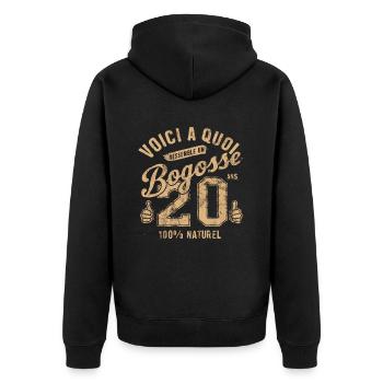 Bogosse de 20 Ans - Veste à capuche bio Premium Unisexe - noir - Dos - Nico (187cm)