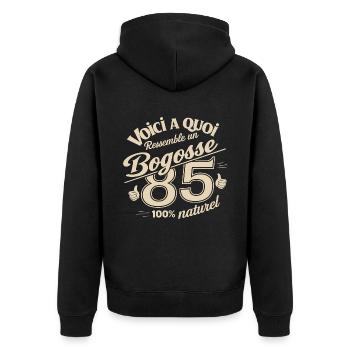 85-year-old bogosse - Unisex Premium Organic Zip Hoodie - black - Back - Nico (187cm)