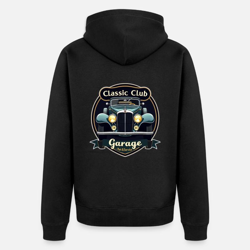 Classic Club Garage – Oldtimer Club - Veste à capuche bio Premium Unisexe - noir