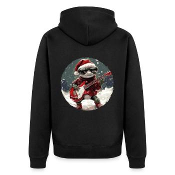 Lézard Noël Rocker Guitare Lizard Gecko - Veste à capuche bio Premium Unisexe - noir - Dos - Nico (187cm)