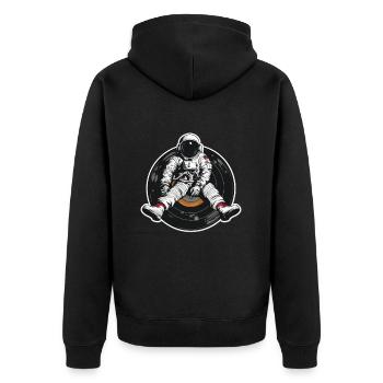astronaute disque vinyle musique vinyle - Veste à capuche bio Premium Unisexe - noir - Dos - Nico (187cm)