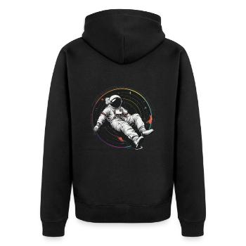 astronaute disque vinyle musique vinyle - Veste à capuche bio Premium Unisexe - noir - Dos - Nico (187cm)