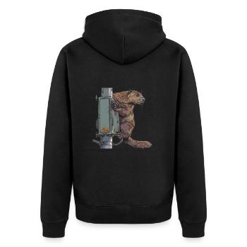 Beaver traffic light Bober - Unisex Premium Organic Zip Hoodie - black - Back - Nico (187cm)