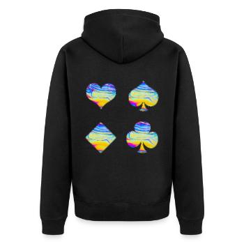 Playing cards - Unisex Premium Organic Zip Hoodie - black - Back - Nico (187cm)