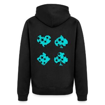Playing cards - Unisex Premium Organic Zip Hoodie - black - Back - Nico (187cm)