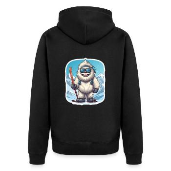 Yeti - Unisex Premium Organic Zip Hoodie - black - Back - Nico (187cm)