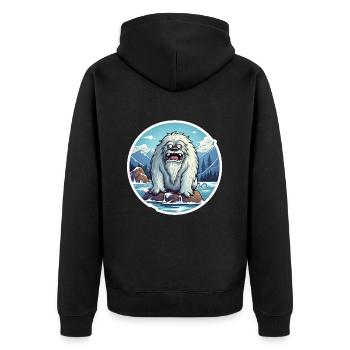 Yeti - Unisex Premium Organic Zip Hoodie - black - Back - Nico (187cm)